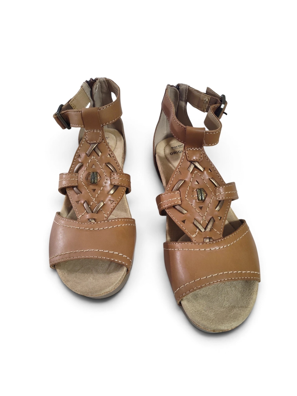 Earth Origins Kendra Kimber Womens Brown Leather Wedges Heels Shoes Size 8.5 - Picture 4 of 12
